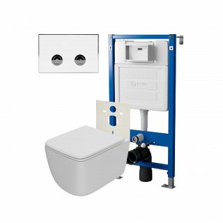 Комплект унитаза с инсталляцией Point Элемент PN48311WC с сиденьем Микролифт